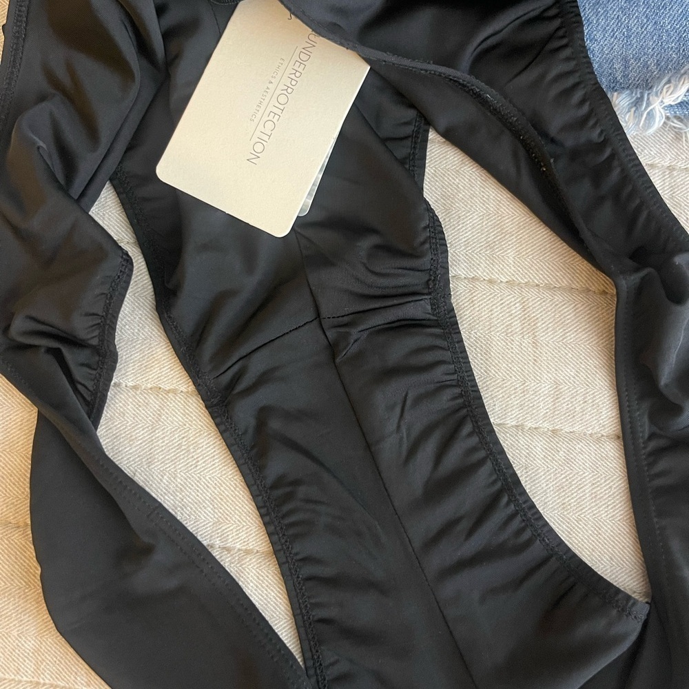Underprotection High Cut Bikini Bottoms Black Vegan New With Tags Size Xl — image 5 of 8